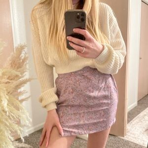 BRAND NEW Shein Purple Floral Mini Skirt